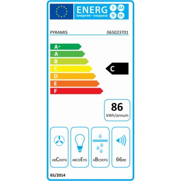 Pyramis 065023701 Essential Turbo Πτυσσόμενος Απορροφητήρας 60cm Λευκός